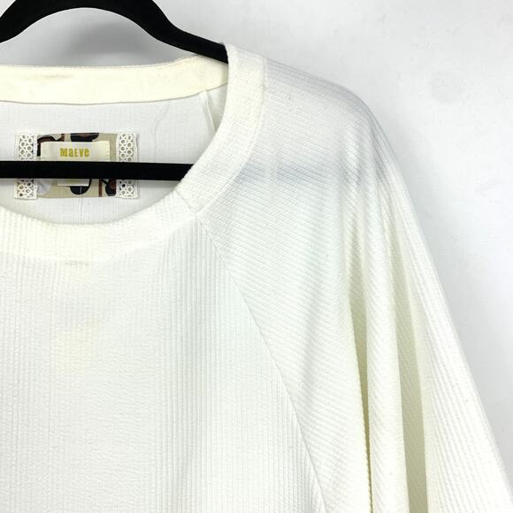 Anthropologie Maeve Sawyer Balloon Sleeved Top Womens Size Medium Cream NEW - Picture 4 of 9